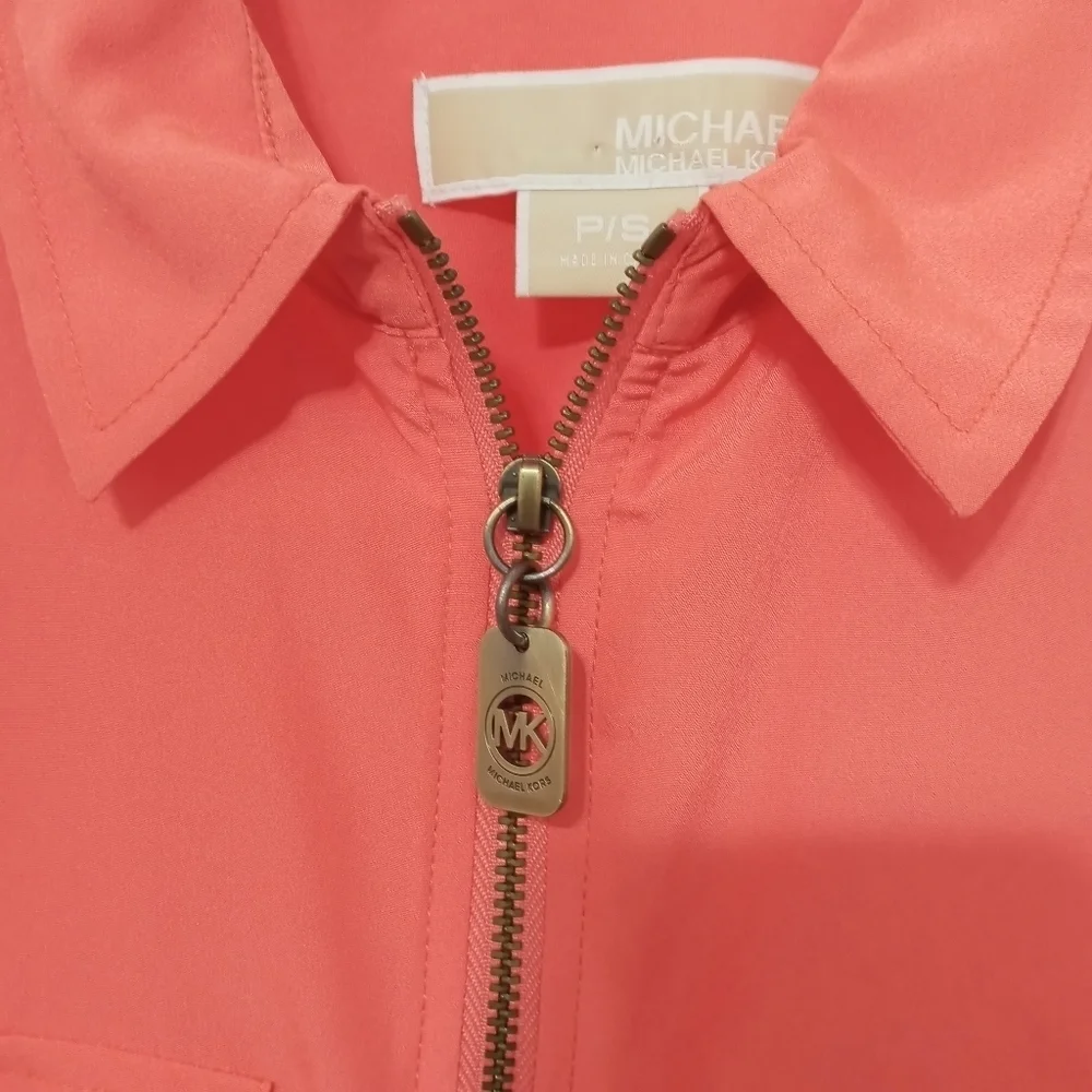 Michael Kors full zip roll tab sleeves 